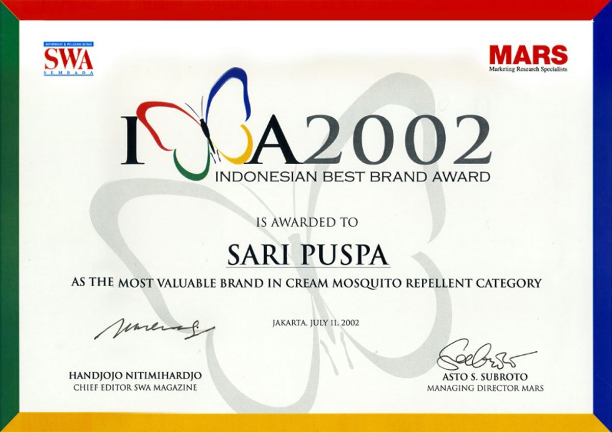 Indonesian Best Brand Award 2002
